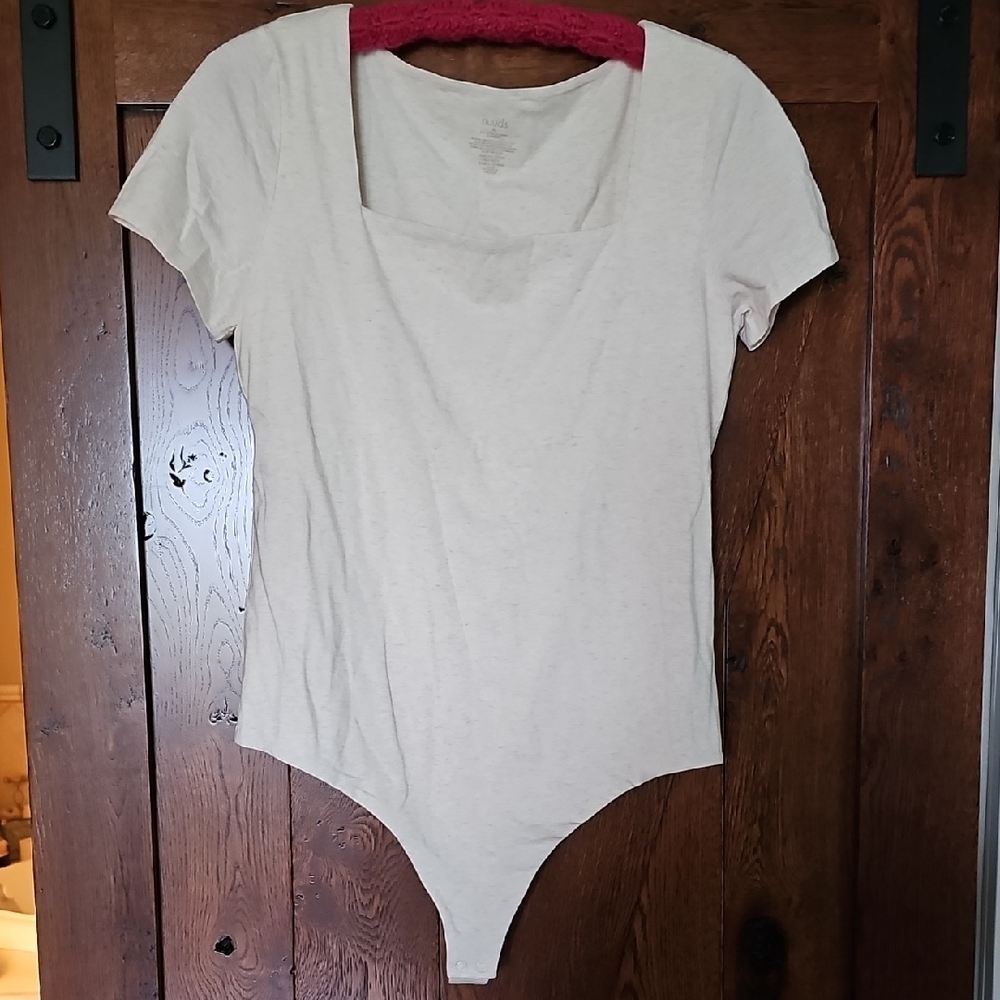 Nuuds Square Neck Bodysuit. Bone